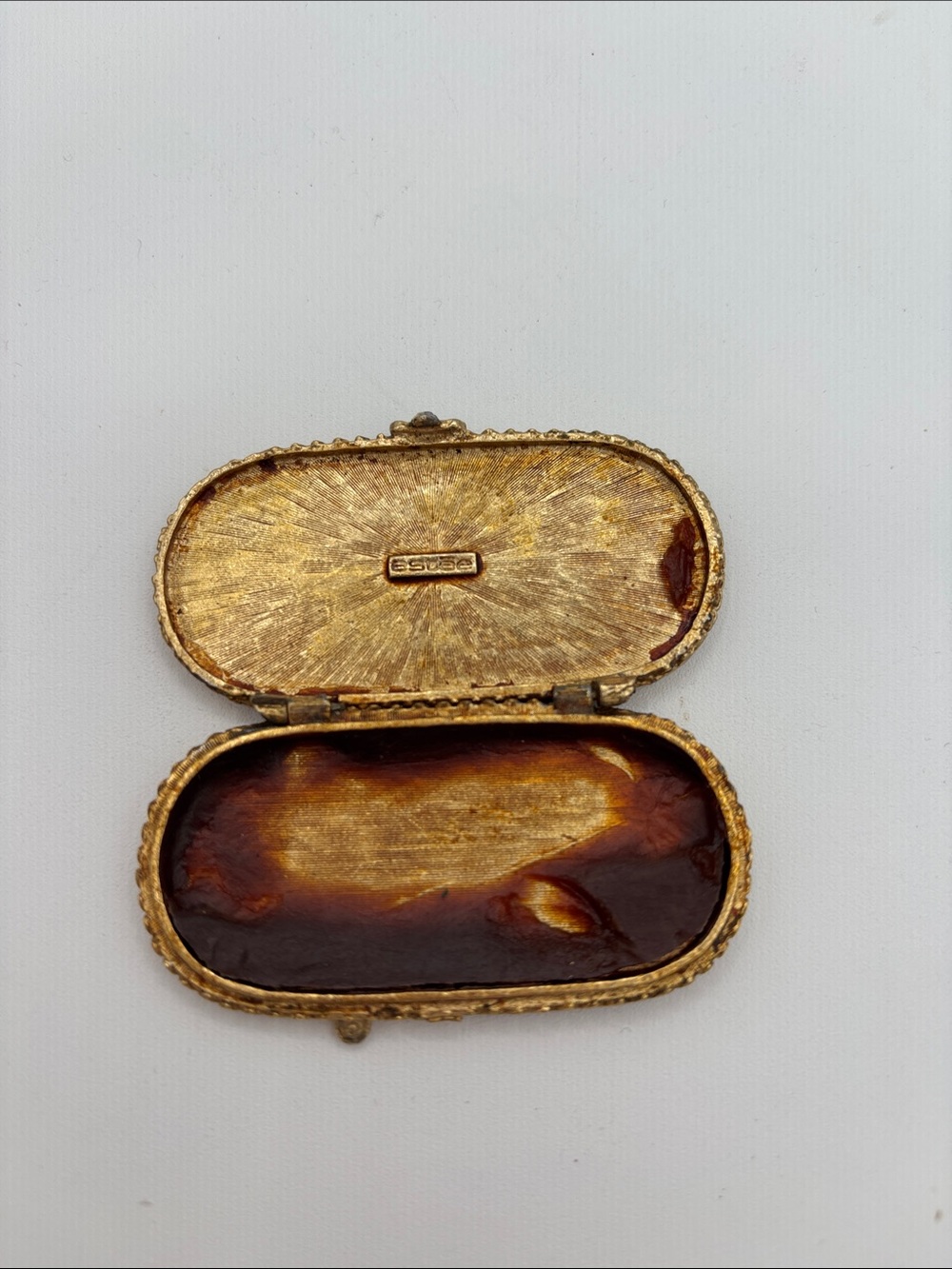Vintage ESTEE LAUDER Blue Enamel Decorative Perfume Compact/Pill Box - Picture 5 of 9